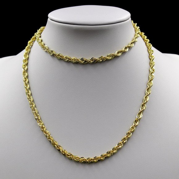 JewelzKing Other - Real 10K Yellow Gold 6mm Rope Chain Necklace 20" inch